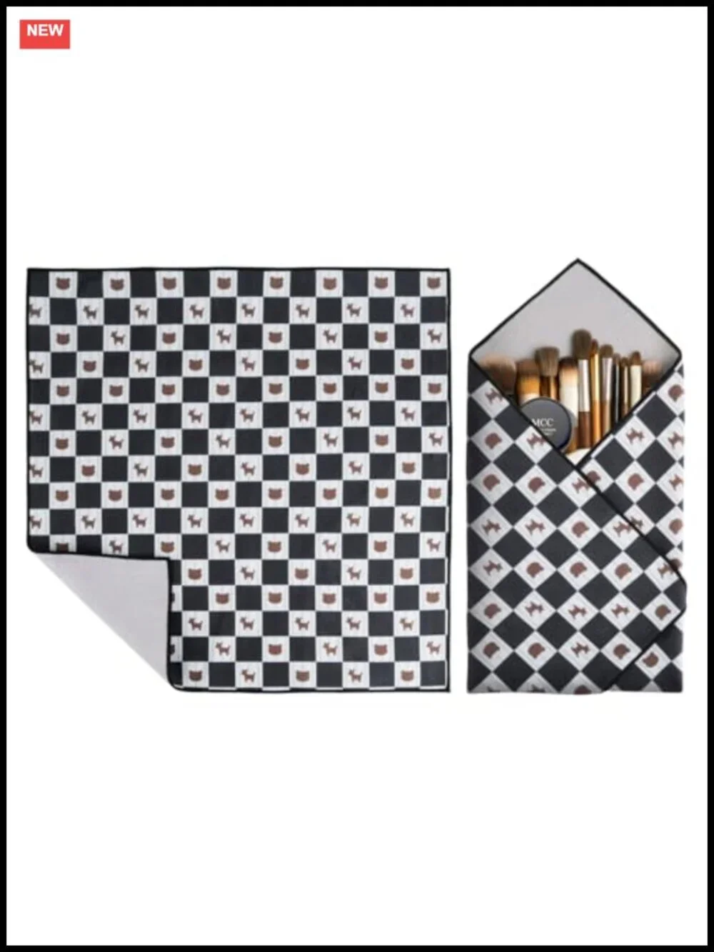 Foldable Magic Cloth Makeup Bag, Travel Cosmetic Organizer Mat Pouch,
